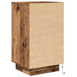 Berkfield Home Bedside Cabinet with LED Lights¬†Old Wood 38x34x65 cm - Size: 38 x 34 x 65 cm - thumbnail 9
