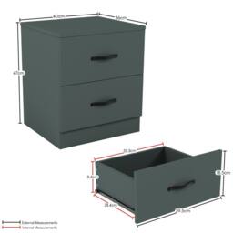 Home Discount Vida Designs Riano 4Pc Bedroom Set 2 Drawer Bedside, 4 Drawer Chest in Green - thumbnail 5