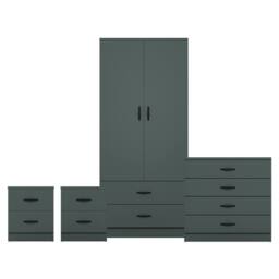 Home Discount Vida Designs Riano 4Pc Bedroom Set 2 Drawer Bedside, 4 Drawer Chest in Green - thumbnail 8