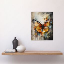 "Artery8 Modern Ink Monarch Butterfly Watercolour Splatter Drip Unframed Wall Art Print Poster Home Decor Premium - Size: W12"" x H16""" - thumbnail 4