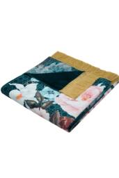 Laurence Llewelyn-Bowen 'Bouquet List' Velvet Throw in Navy - Size: 130 cm x 180 cm - thumbnail 3
