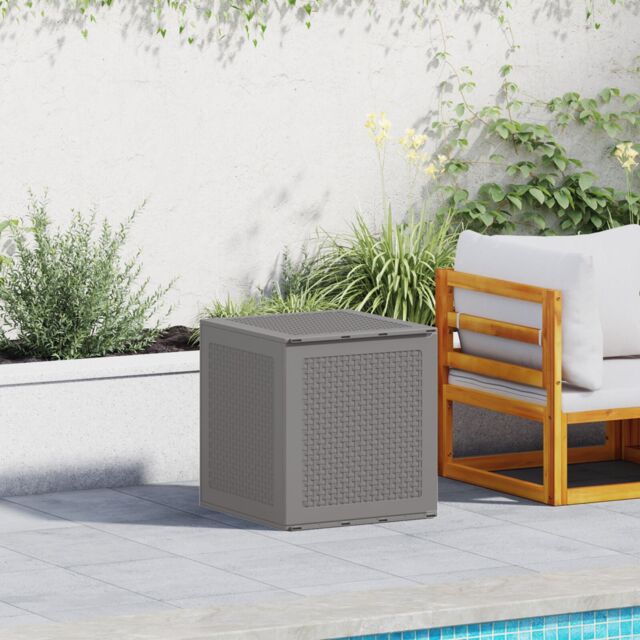 Berkfield Home Garden Storage Box Light Grey 55x53x57 cm PP - Size: 55 x 53 x 57 cm - image 1