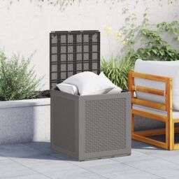 Berkfield Home Garden Storage Box Light Grey 55x53x57 cm PP - Size: 55 x 53 x 57 cm - thumbnail 4