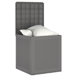 Berkfield Home Garden Storage Box Light Grey 55x53x57 cm PP - Size: 55 x 53 x 57 cm - thumbnail 3