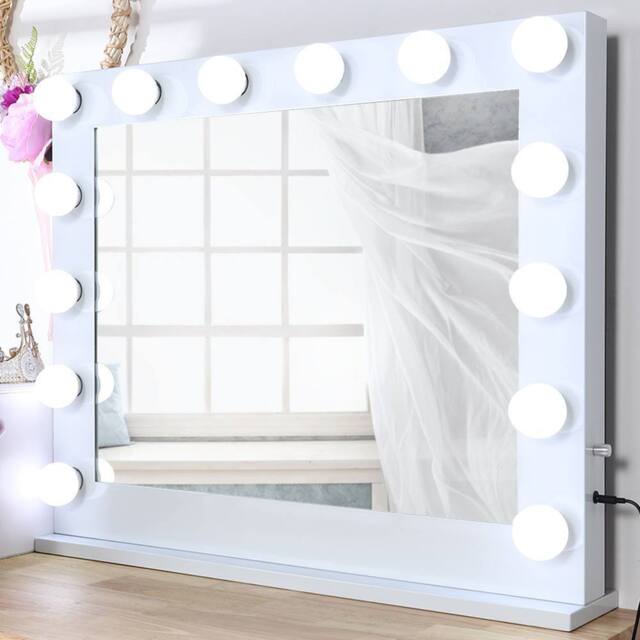 Metal Lighted Makeup Mirror in Natural - image 1