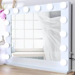 Metal Lighted Makeup Mirror in Natural - thumbnail 1
