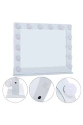 Metal Lighted Makeup Mirror in Natural - thumbnail 4