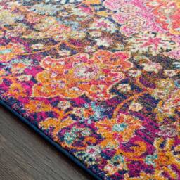Livabliss Harput Vintage Orange Blue Grey Burgundy Traditional Boho Living Rug in Red - Size: 80 cm x 220 cm - thumbnail 3