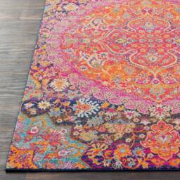 Livabliss Harput Vintage Orange Blue Grey Burgundy Traditional Boho Living Rug in Red - Size: 80 cm x 220 cm - thumbnail 5