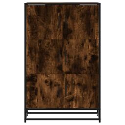 Berkfield Home Highboard Smoked Oak 68x35x106.5 cm Engineered Wood & Metal in Brown - thumbnail 4