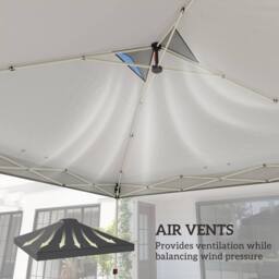 OUTSUNNY Gazebo Roof Replacement UV50+ Waterproof 3x3(m) Dark Grey - Size: 3m x 3m - thumbnail 5