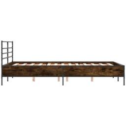 Berkfield Home Durable Bed Frame without Mattress Smoked Oak 120x200 cm in Brown - Size: Small Double - thumbnail 5