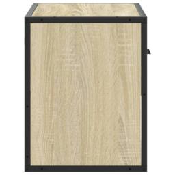 Berkfield Home TV Cabinet Sonoma Oak 60x31x39.5 cm Engineered Wood & Metal in Light Tan - thumbnail 5