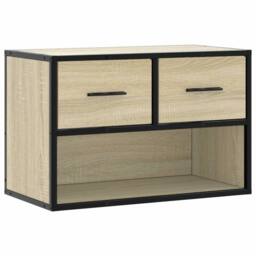 Berkfield Home TV Cabinet Sonoma Oak 60x31x39.5 cm Engineered Wood & Metal in Light Tan