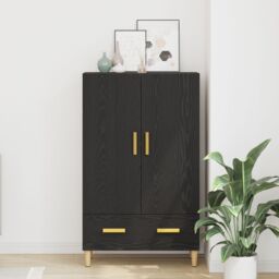 Berkfield Home Highboard in Black Oak, 70x31x115 cm, Made from Engineered Wood - Size: 70 x 31 x 115 cm - thumbnail 4