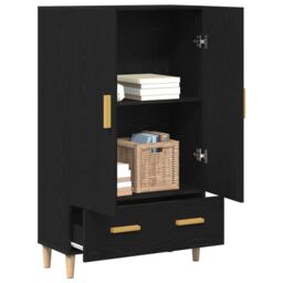 Berkfield Home Highboard in Black Oak, 70x31x115 cm, Made from Engineered Wood - Size: 70 x 31 x 115 cm - thumbnail 3