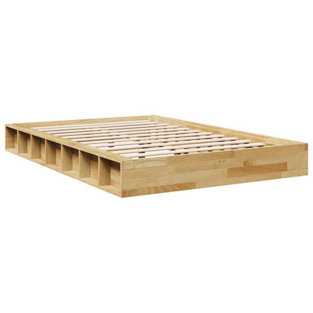 Berkfield Home Beautiful Bed Frame without Mattress 120x190 cm Solid Wood Oak in Light Oak - image 1