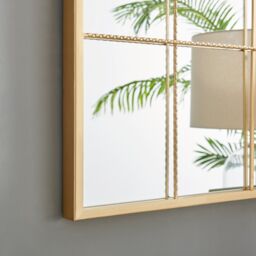 FurnitureboxUK Zeus Large 120cm x 80cm Art Deco Gold Window Floor or Wall Hallway Bedroom Dining & Living Room Mirror - Size: 120 cm x 80 cm - thumbnail 3