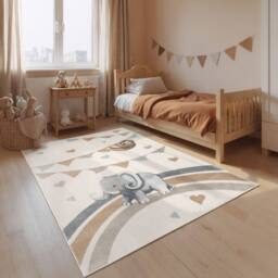 THE RUGS Villeroy & Boch Elephant Rainbow Party Boho Rug & Runner Kids Rug in Cream - Size: 160 cm x 230 cm - thumbnail 8