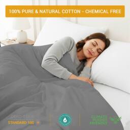 Grace Premium Egyptian Cotton Reversible King Size Duvet Cover Sets in Grey - Size: Double - thumbnail 5