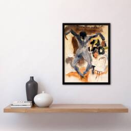 Artery8 Charles Demuth Framed Wall Art Print Dancing At Marshalls Hotel in Brown - Size: A4 - thumbnail 2