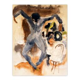 Artery8 Charles Demuth Framed Wall Art Print Dancing At Marshalls Hotel in Brown - Size: A4 - thumbnail 3