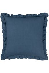 Paoletti Kirkton Floral Pleated Polyester Filled Cushion in Dark Blue - Size: 50 cm x 50 cm - thumbnail 2