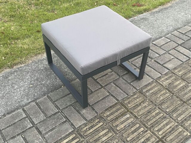 Fimous Aluminium Outdoor Garden Footstool Patio Big Stool for Balcony, Terrace, Swimming Pool Dark Grey - image 1