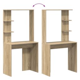 Berkfield Home Sonoma Oak Computer Desk Sonoma oak Engineered wood Medium in Brown - thumbnail 8