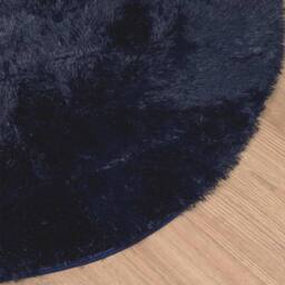 Berkfield Home Shaggy Rug High Pile NAVARRA Navy 120x120 cm Polyester in Blue - Size: Medium - thumbnail 4