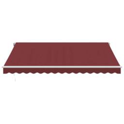 Berkfield Home Manual Retractable Awning with LED Burgundy 400x350 cm in Red - thumbnail 4
