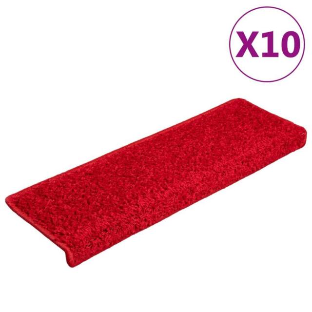 Berkfield Home Stair Mats 10 pcs 65x21x4 cm Red - Size: Medium - image 1