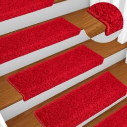 Berkfield Home Stair Mats 10 pcs 65x21x4 cm Red - Size: Medium - thumbnail 2