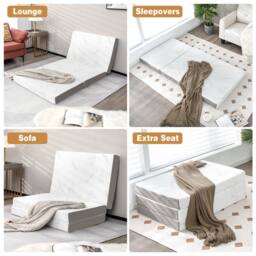Gymax Single Size Folding Mattress Cool Gel Memory Foam With Bamboo Mesh Cover in White - thumbnail 3