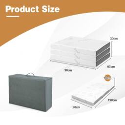 Gymax Single Size Folding Mattress Cool Gel Memory Foam With Bamboo Mesh Cover in White - thumbnail 2