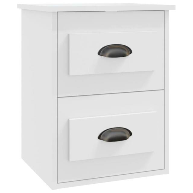 Berkfield Home Wall-mounted Bedside Cabinet White 41.5x36x53cm - Size: 41.5x36x53 cm - image 1