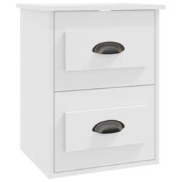 Berkfield Home Wall-mounted Bedside Cabinet White 41.5x36x53cm - Size: 41.5x36x53 cm - thumbnail 1