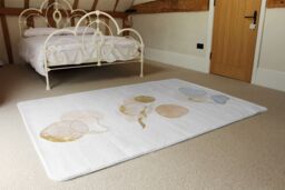 Benjamin Tate Design Blue, White, Beige Watercolor Illustration & Elements Designer Rug in Natural - Size: Large - thumbnail 3