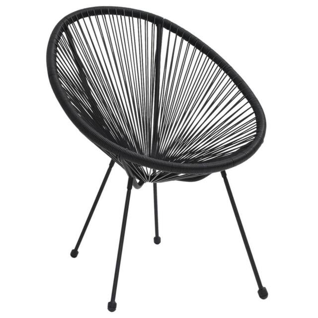 Berkfield Home Garden Moon Chairs 2 pcs Rattan Black - image 1