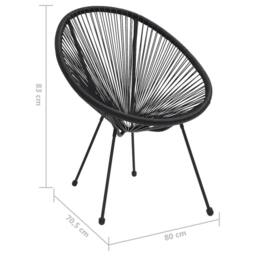 Berkfield Home Garden Moon Chairs 2 pcs Rattan Black - thumbnail 7
