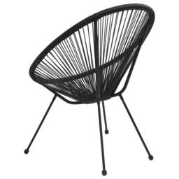 Berkfield Home Garden Moon Chairs 2 pcs Rattan Black - thumbnail 4