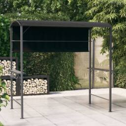 Berkfield Home Gazebo with Roof 220x110x200 cm Anthracite in Black - Size: 220 x 110 x 200 cm - thumbnail 2