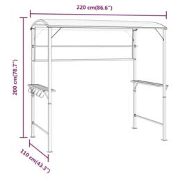 Berkfield Home Gazebo with Roof 220x110x200 cm Anthracite in Black - Size: 220 x 110 x 200 cm - thumbnail 7
