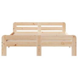 Berkfield Home Bed Frame without Mattress 150x200 cm King Size Solid Wood Pine in Brown - thumbnail 4