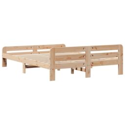 Berkfield Home Bed Frame without Mattress 150x200 cm King Size Solid Wood Pine in Brown - thumbnail 6