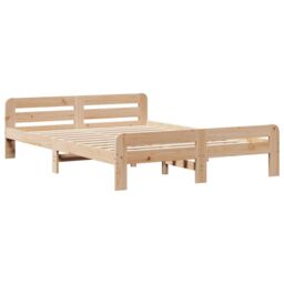 Berkfield Home Bed Frame without Mattress 150x200 cm King Size Solid Wood Pine in Brown - thumbnail 3