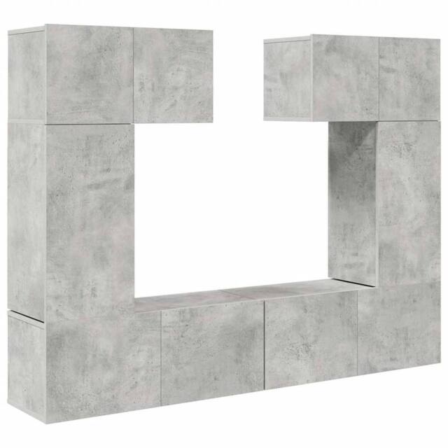 Berkfield Home 6 Piece TV Cabinet Set Concrete Grey Engineered Wood - image 1