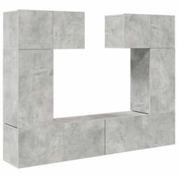 Berkfield Home 6 Piece TV Cabinet Set Concrete Grey Engineered Wood - thumbnail 1