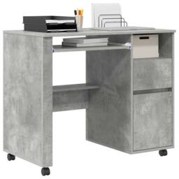 Berkfield Home Traditional Concrete Grey Computer Desk Concrete grey Particle bo
