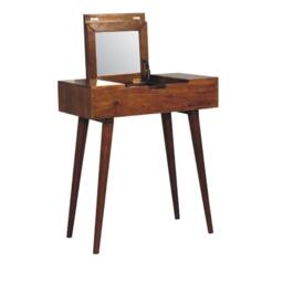 Wyld Haus Olbia Chestnut Mango Wood Dressing Table with Foldable Mirror in Brown - thumbnail 4